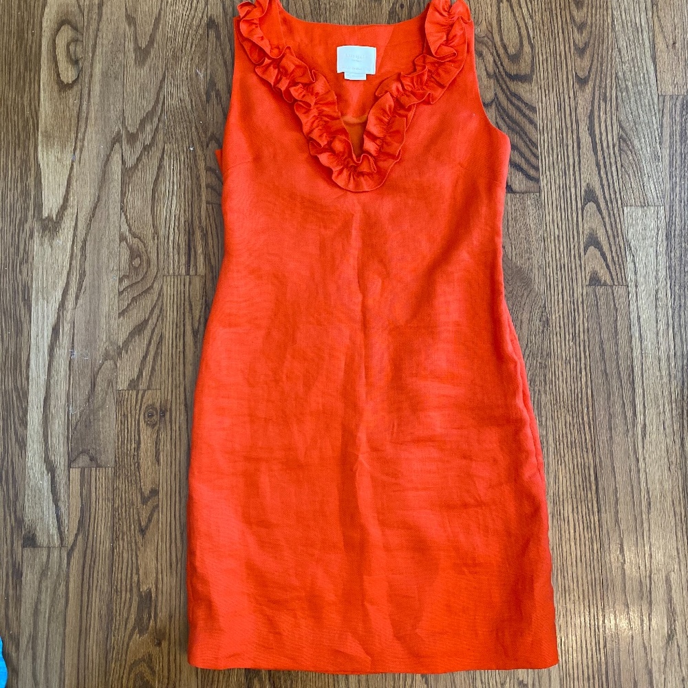Kate Spade Sheath Dress with Ruffled Neck Line